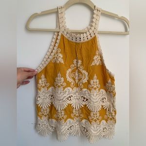 New Look Crochet Detail Cami Top - Size Small